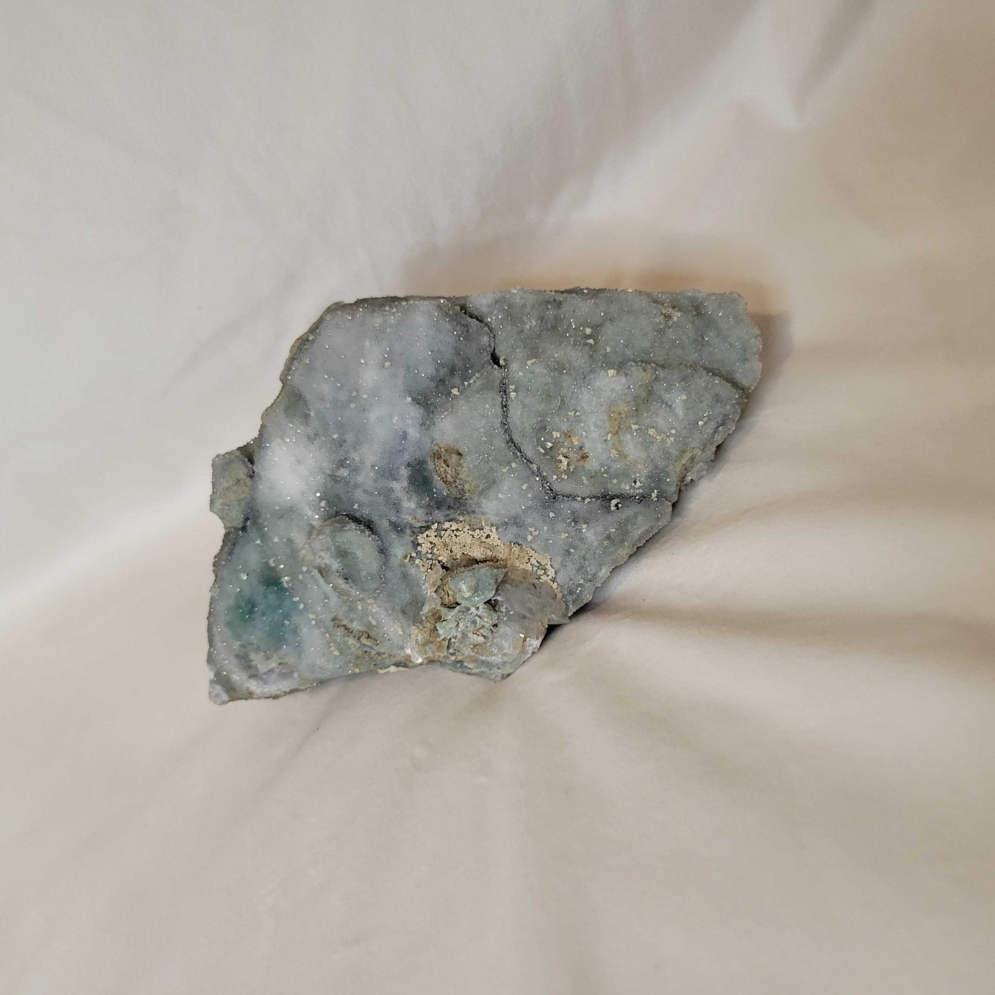 Sea Green Chalcedony Druzy Cluster Display Piece