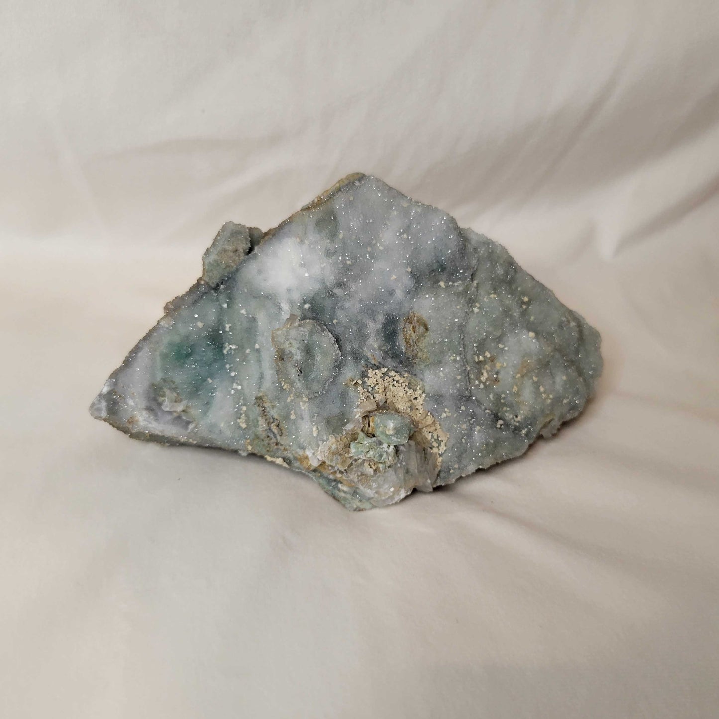 Sea Green Chalcedony Druzy Cluster Display Piece