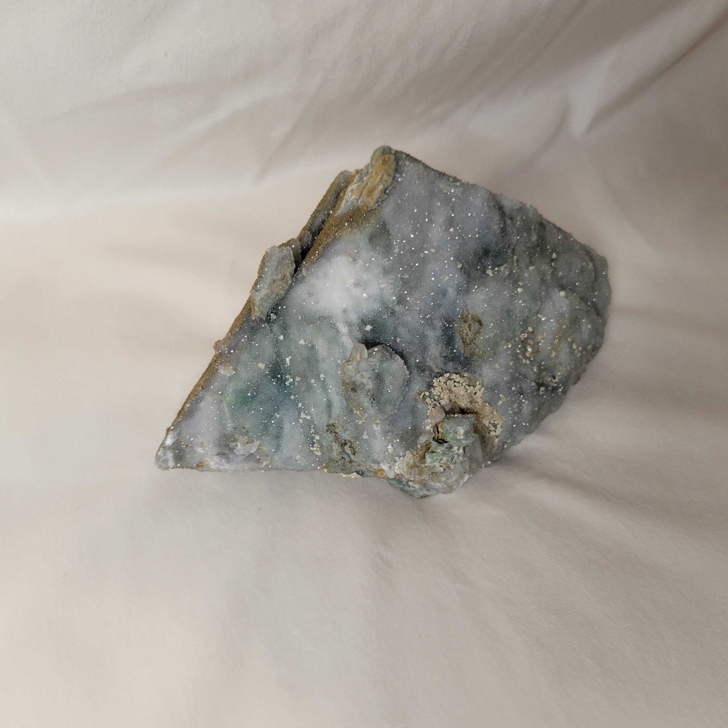 Sea Green Chalcedony Druzy Cluster Display Piece