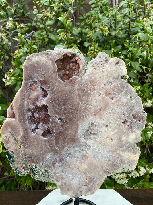 Pink Amethyst Slab on stand